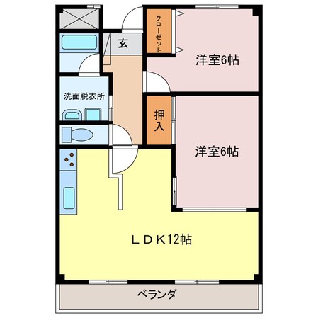 神辺中央マンションの物件間取画像